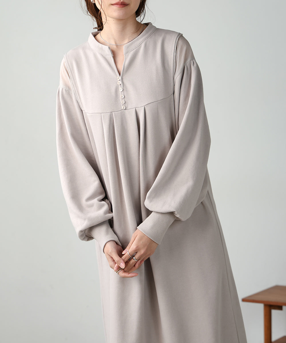 【低身長向けサイズあり】カフタンシアー裏毛ワンピース