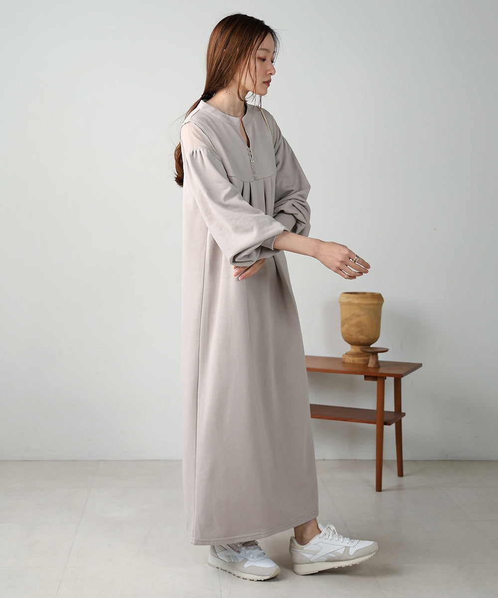 【低身長向けサイズあり】カフタンシアー裏毛ワンピース