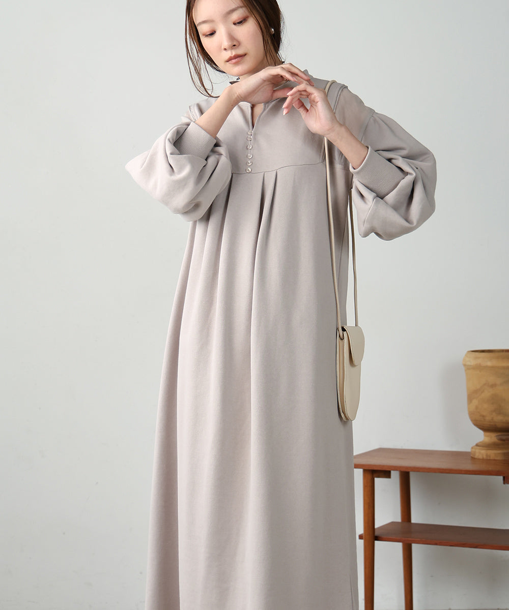 【低身長向けサイズあり】カフタンシアー裏毛ワンピース