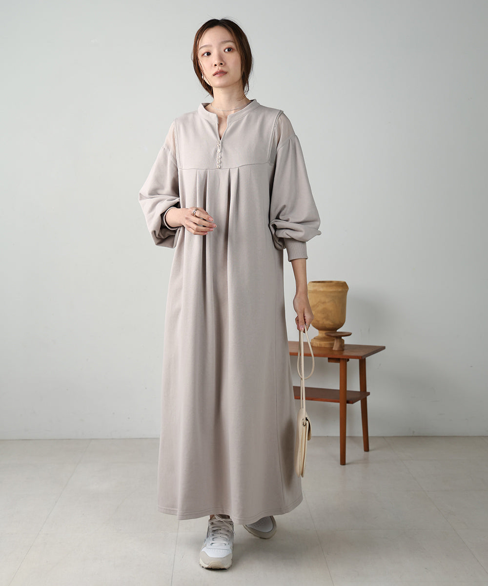 【低身長向けサイズあり】カフタンシアー裏毛ワンピース