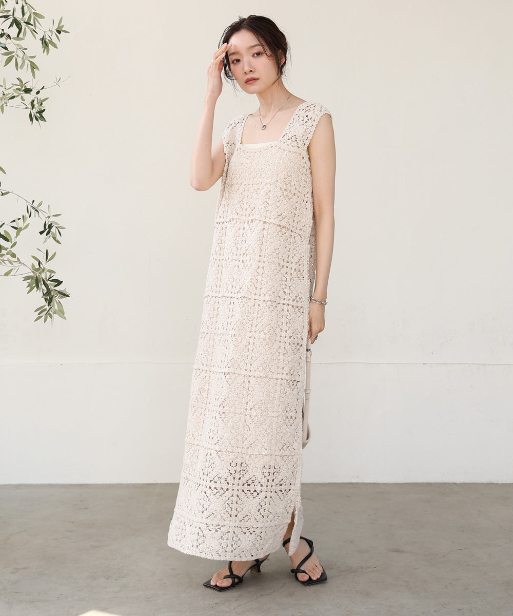 クロシェロングワンピース