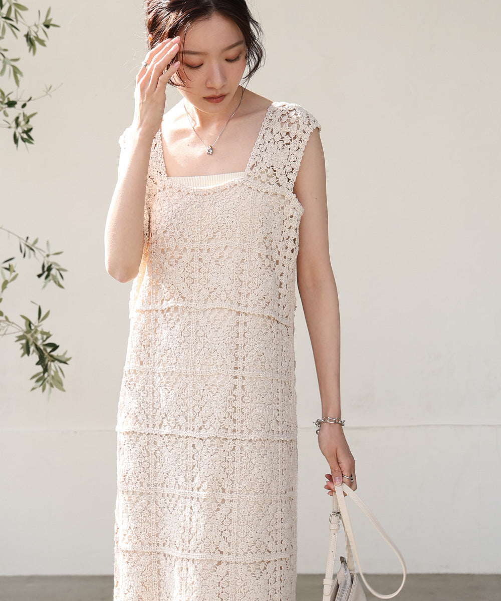 クロシェロングワンピース