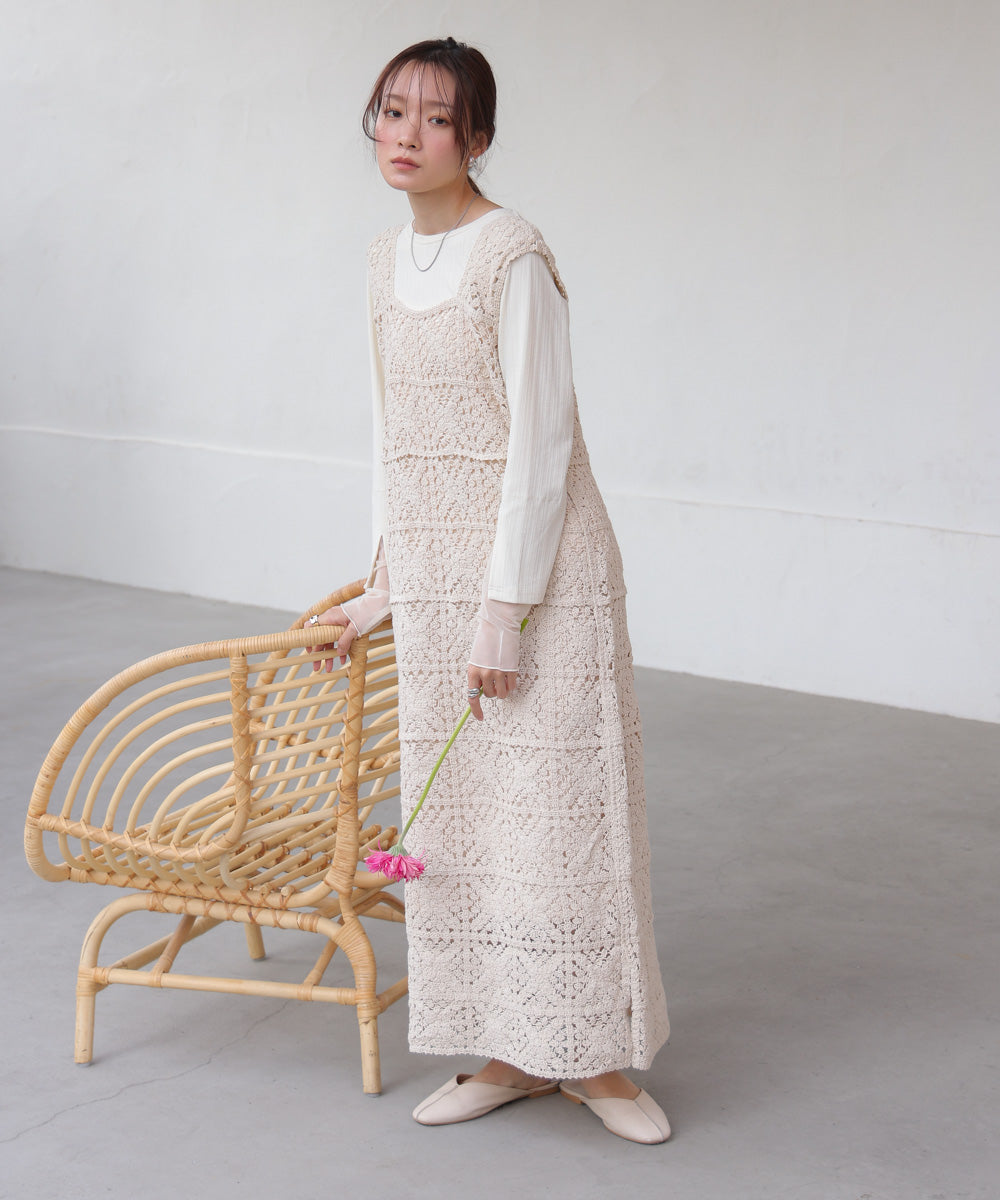 クロシェロングワンピース