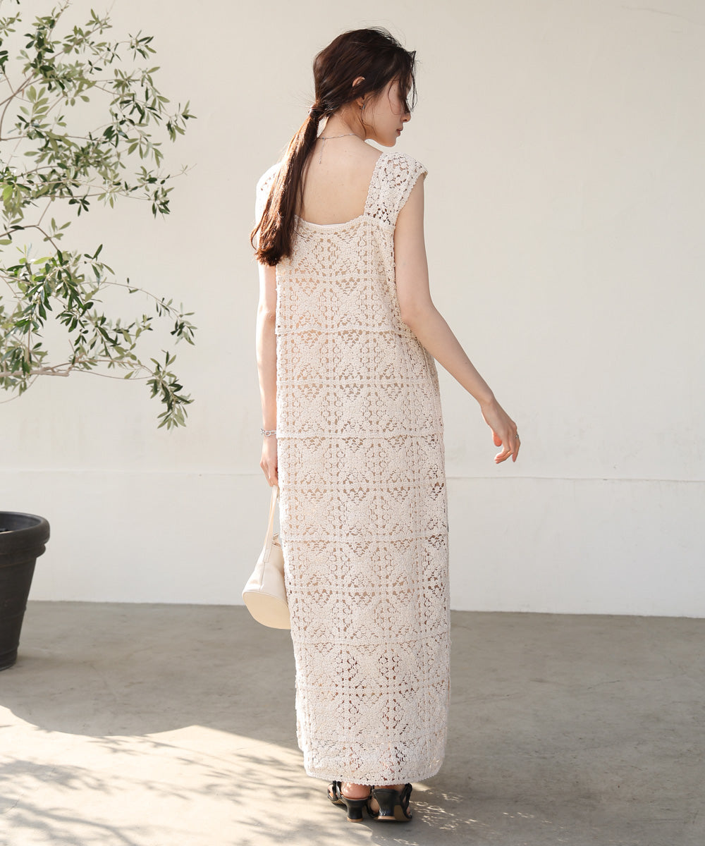 クロシェロングワンピース