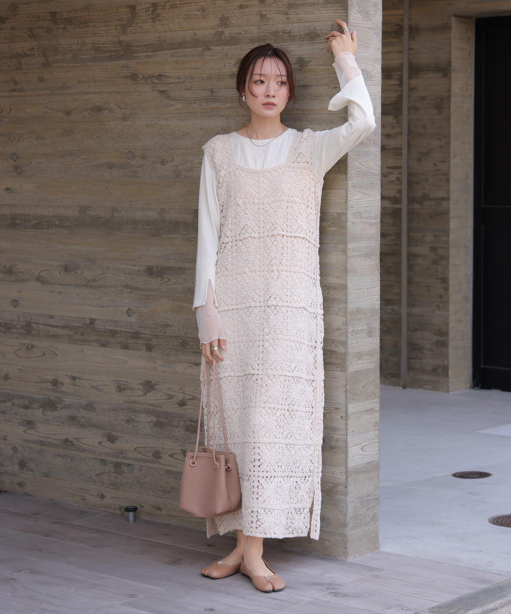 クロシェロングワンピース