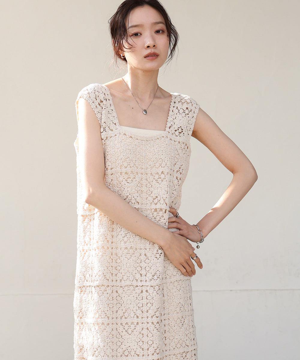 クロシェロングワンピース