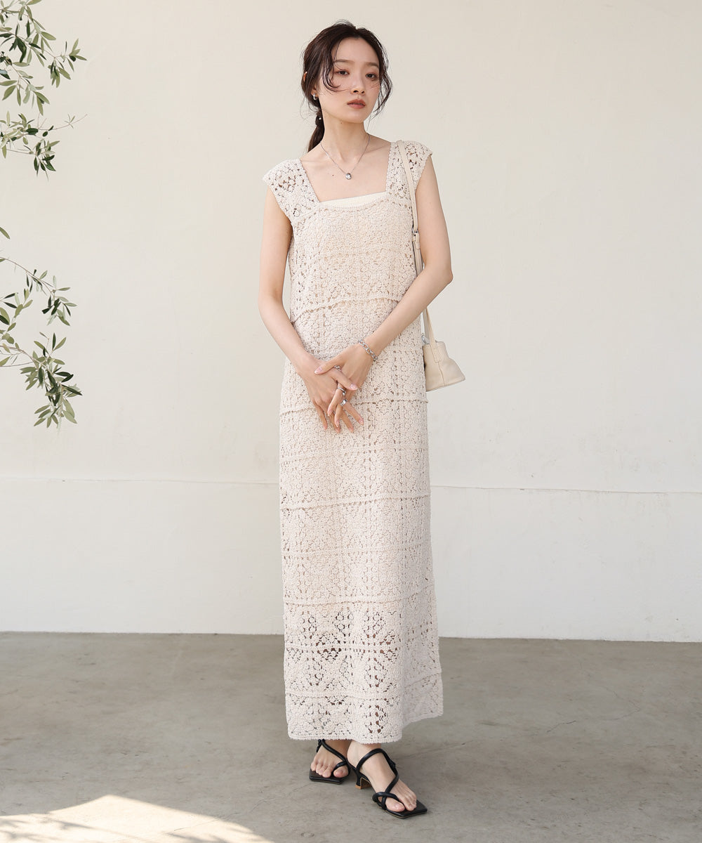 クロシェロングワンピース