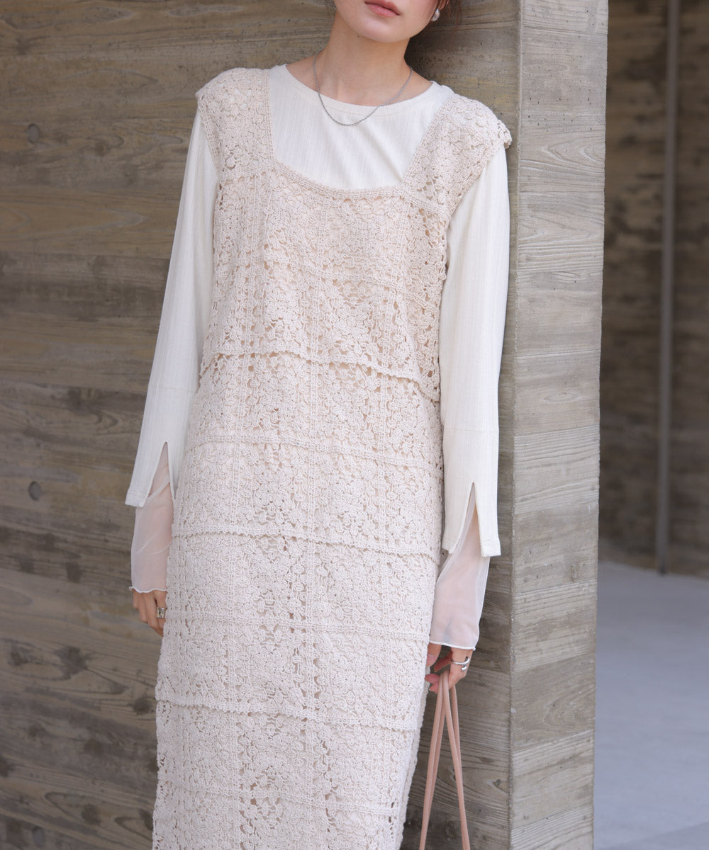 クロシェロングワンピース