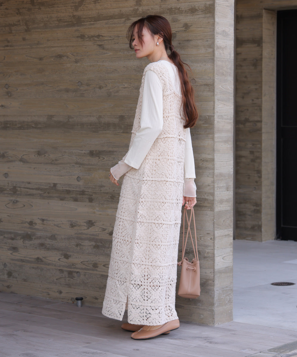 クロシェロングワンピース