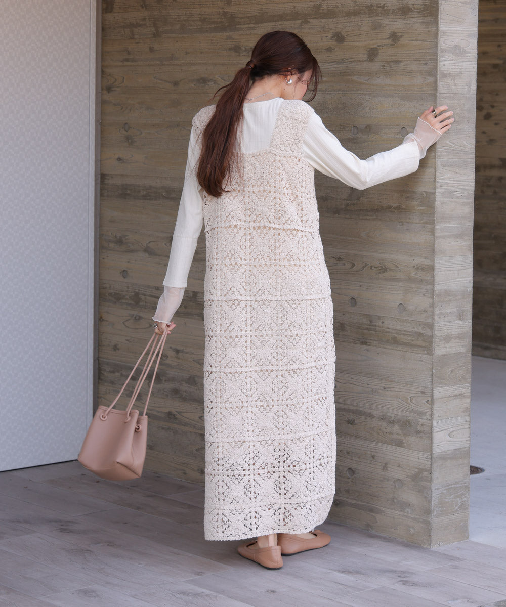 クロシェロングワンピース