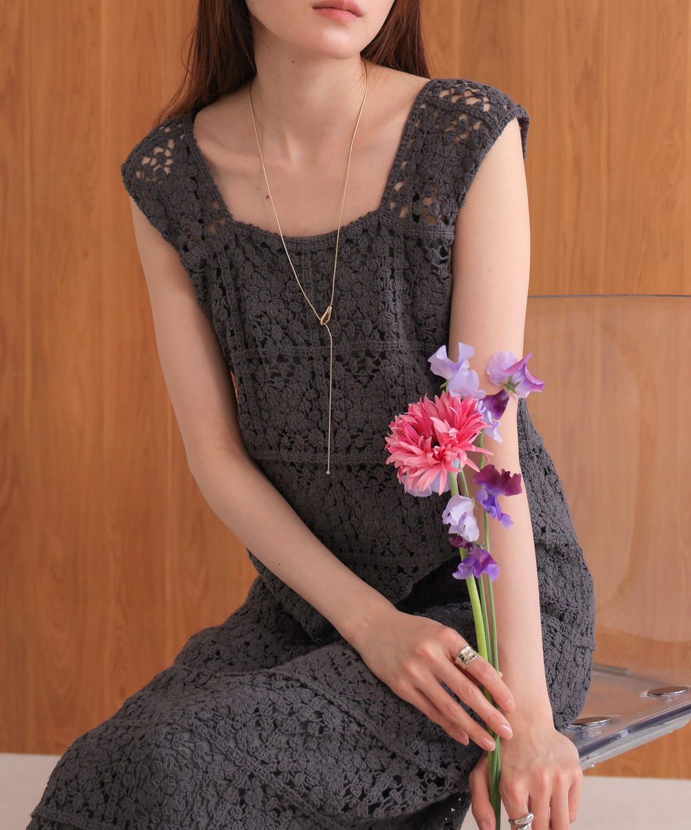 クロシェロングワンピース