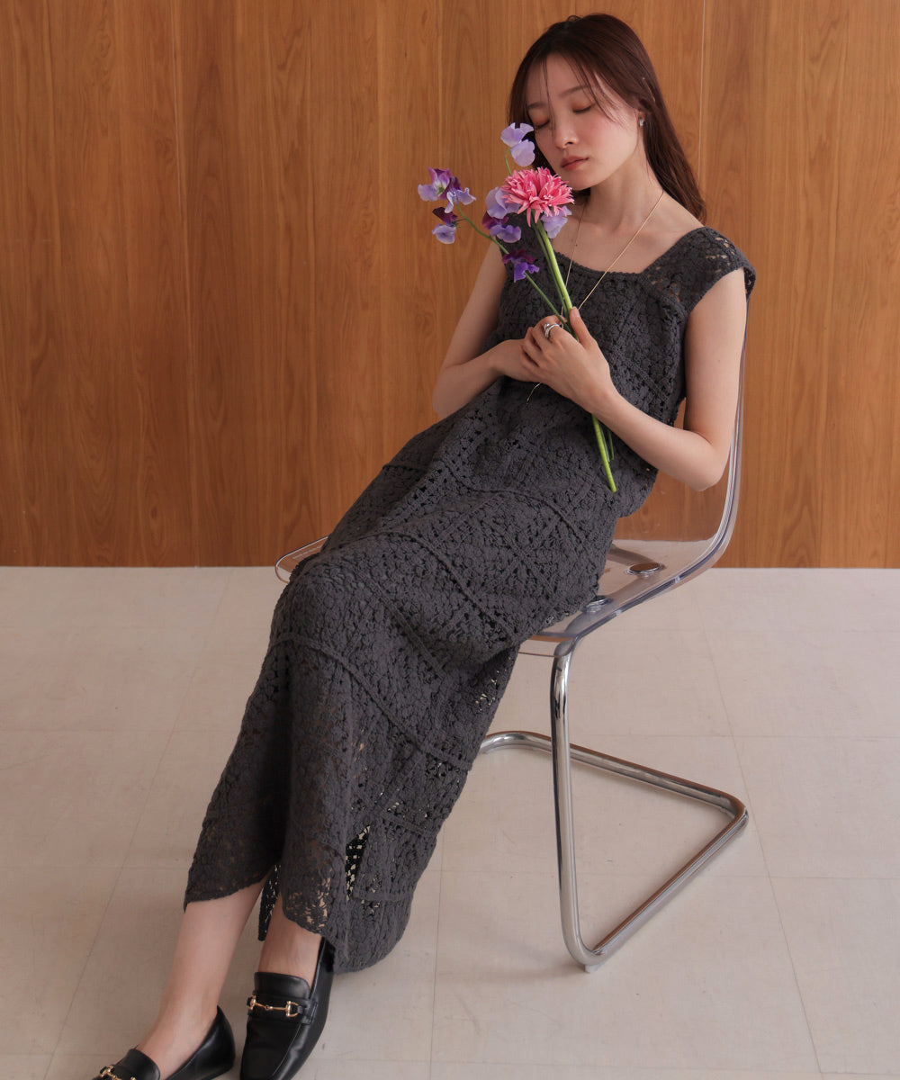 クロシェロングワンピース