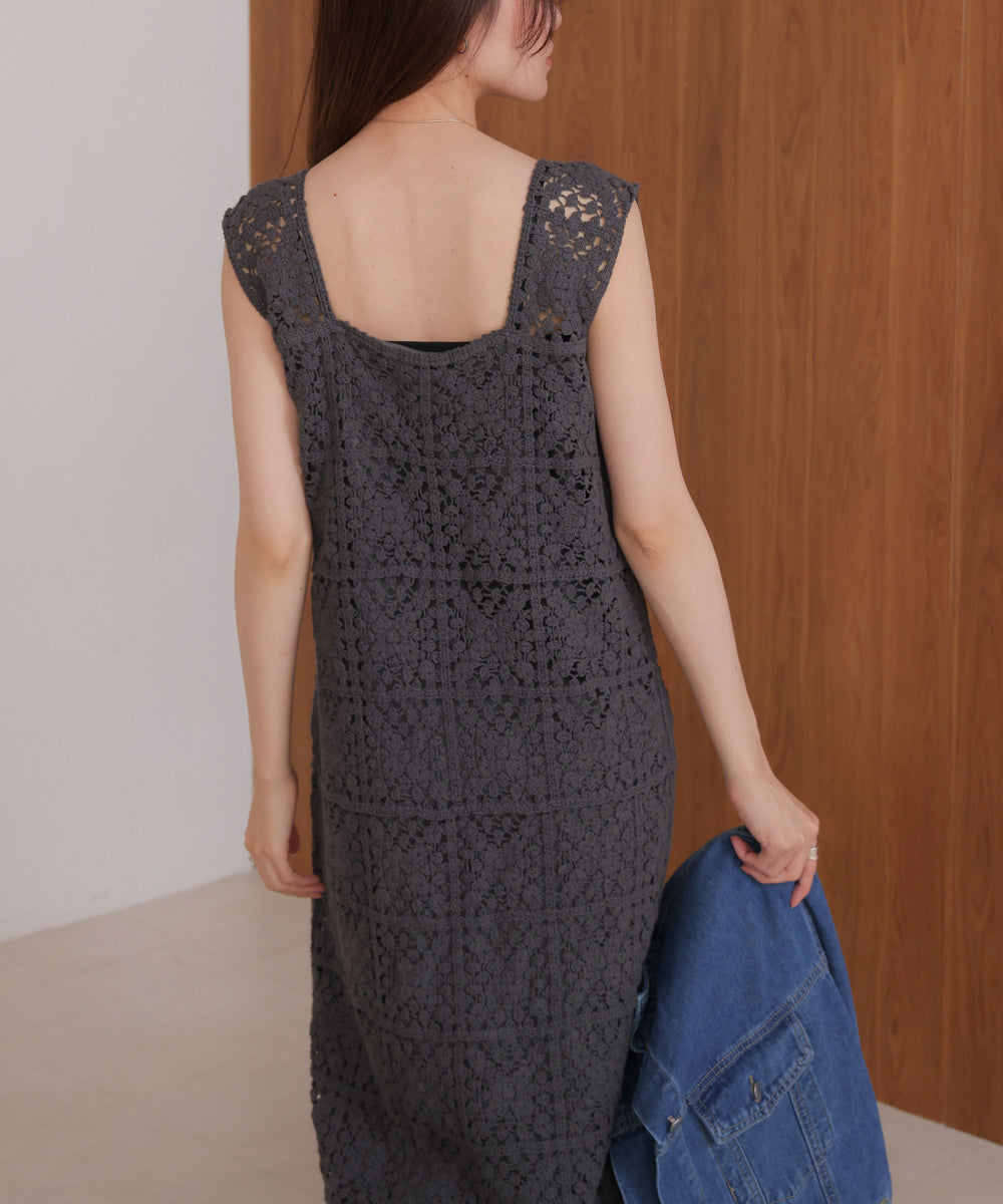 クロシェロングワンピース