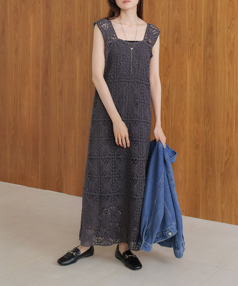 クロシェロングワンピース