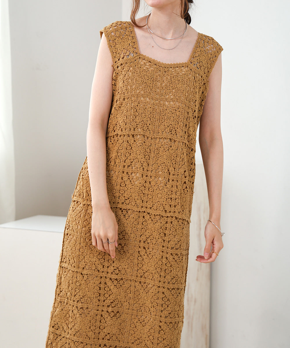 クロシェロングワンピース