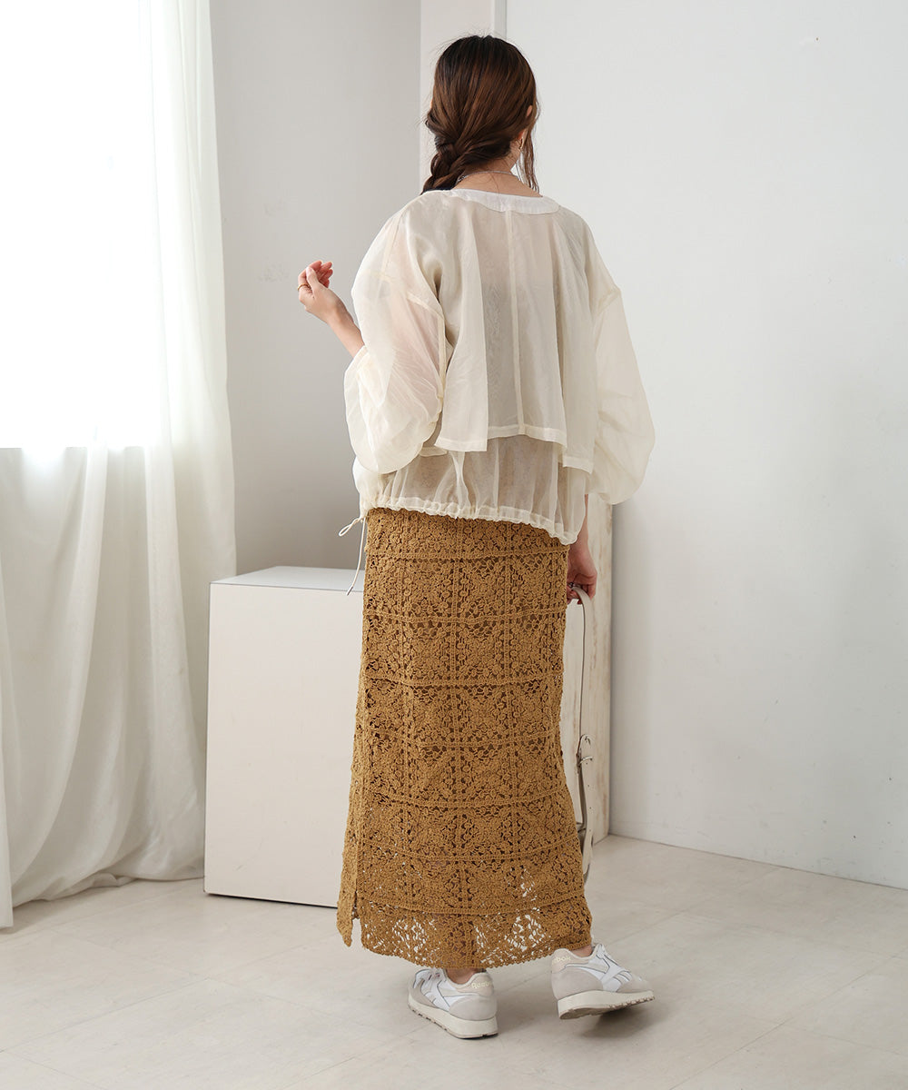 クロシェロングワンピース