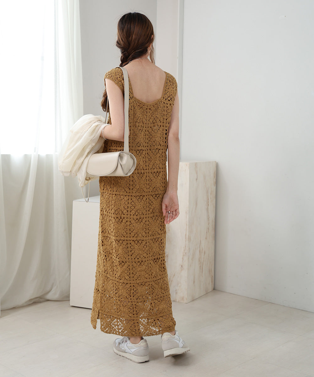 クロシェロングワンピース