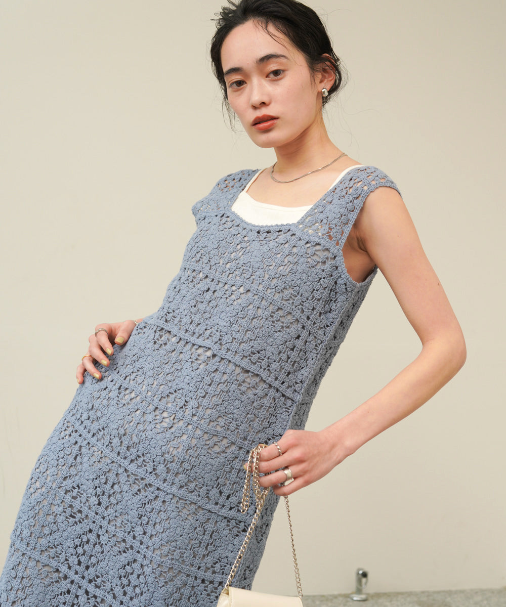 クロシェロングワンピース