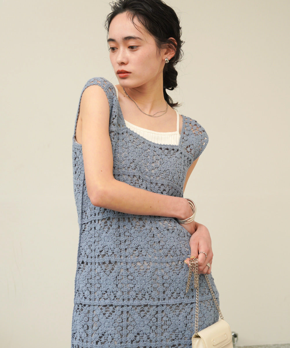 クロシェロングワンピース