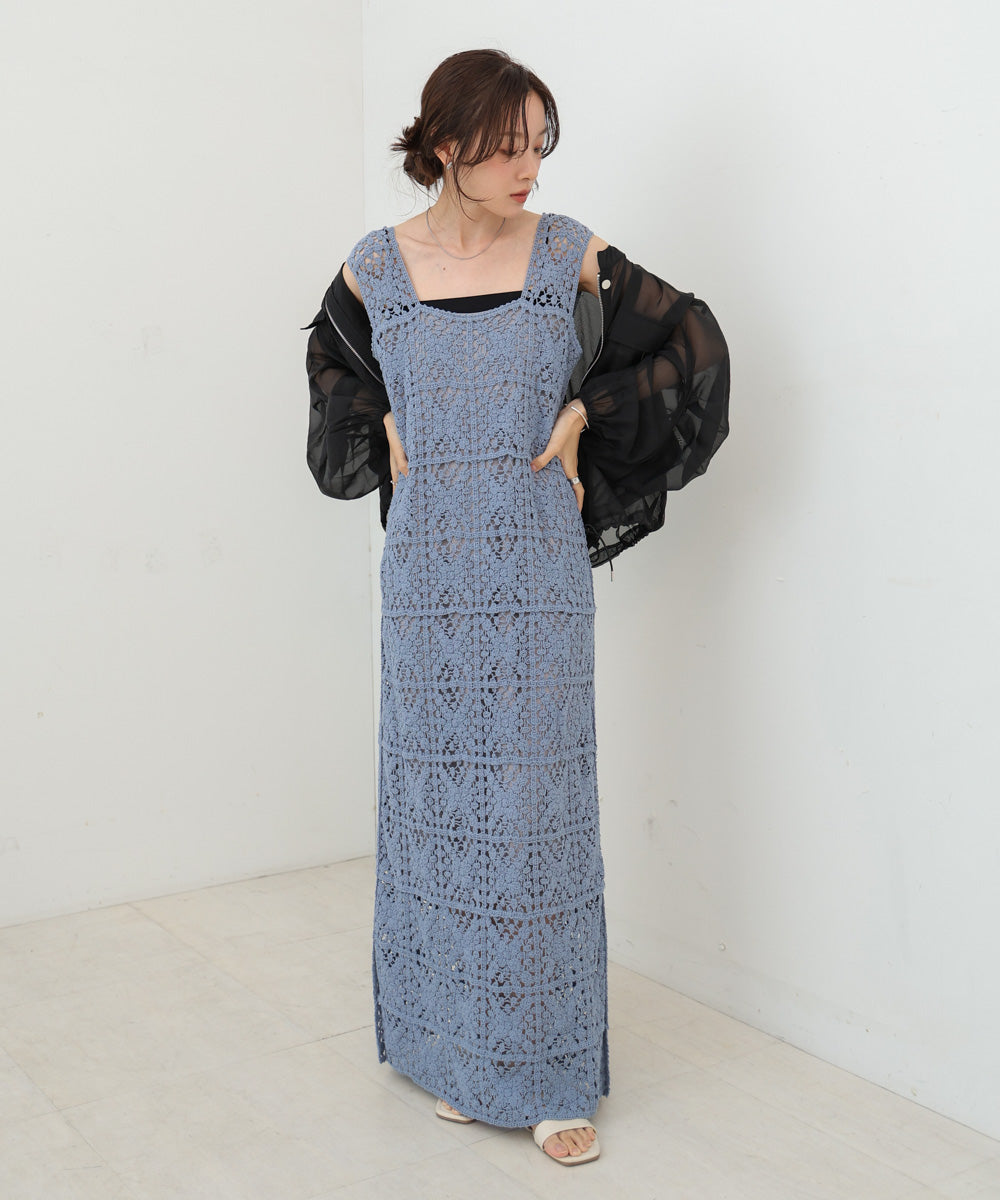 クロシェロングワンピース