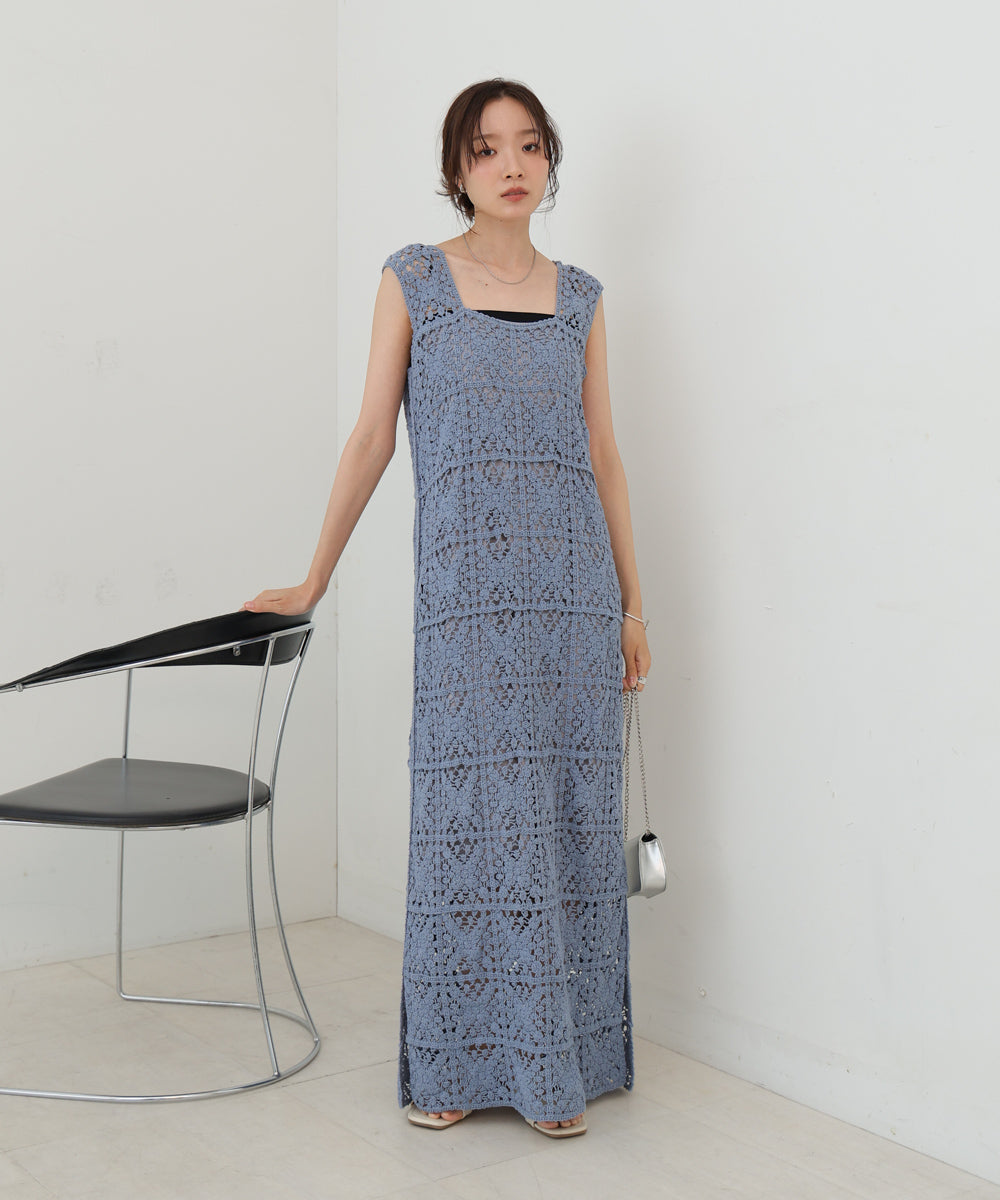 クロシェロングワンピース