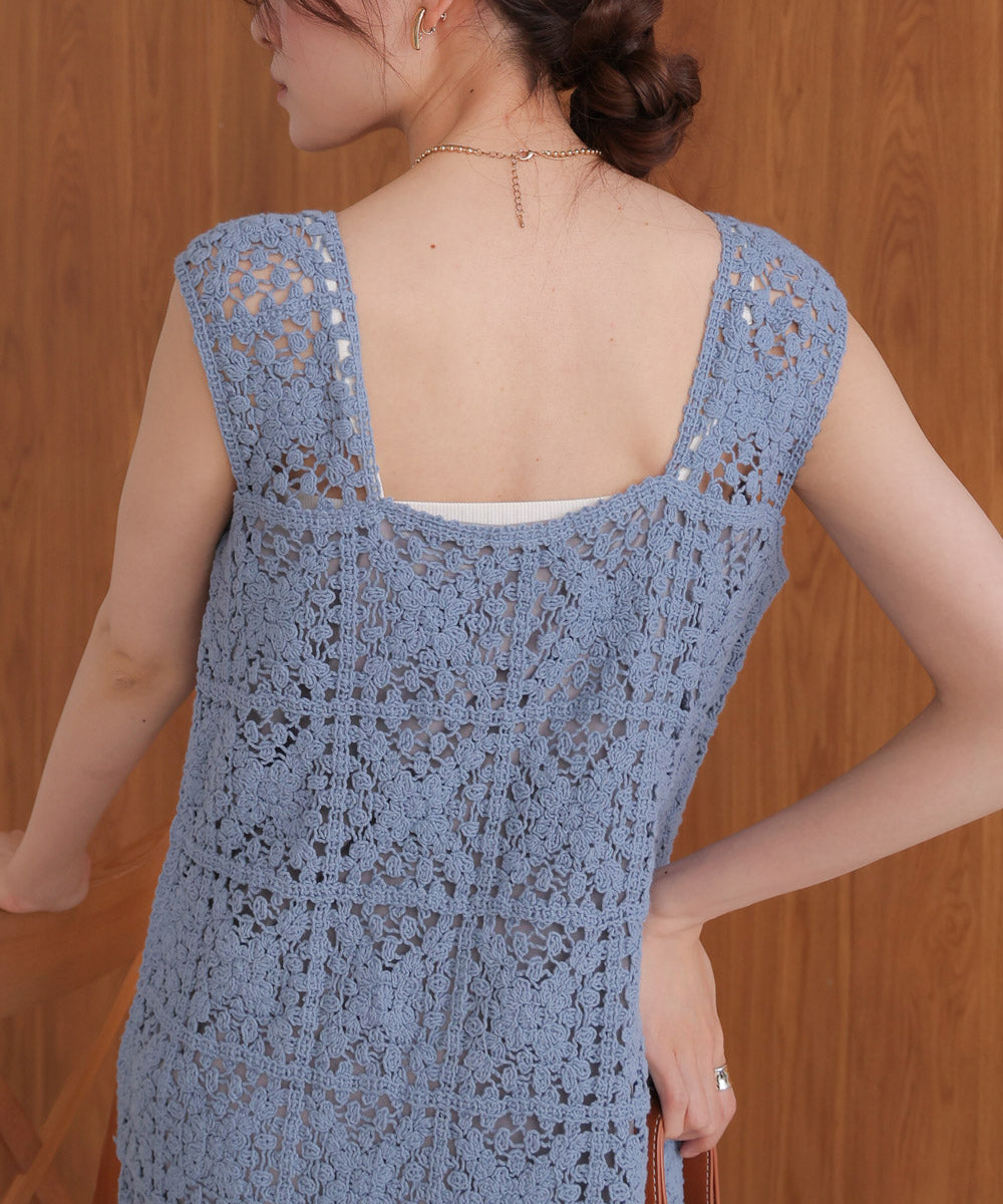 クロシェロングワンピース