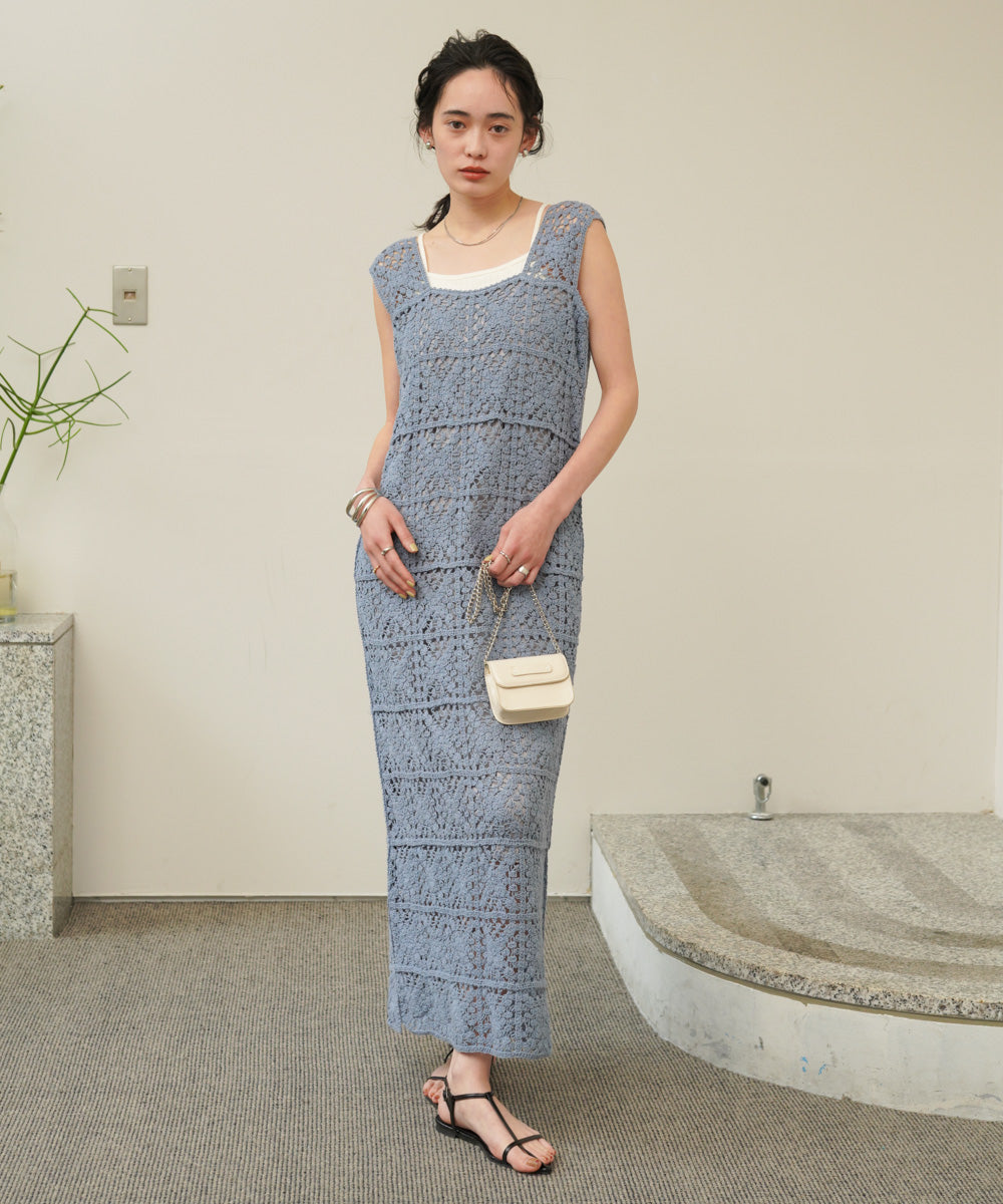 クロシェロングワンピース