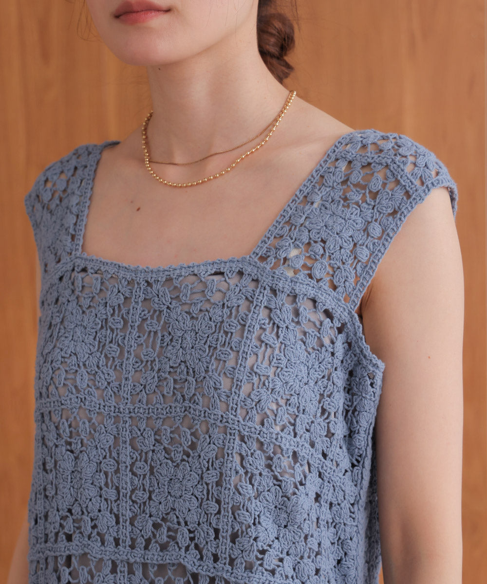 クロシェロングワンピース