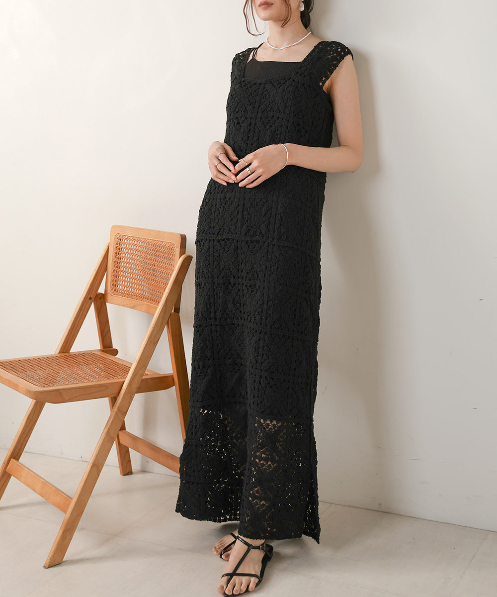 クロシェロングワンピース