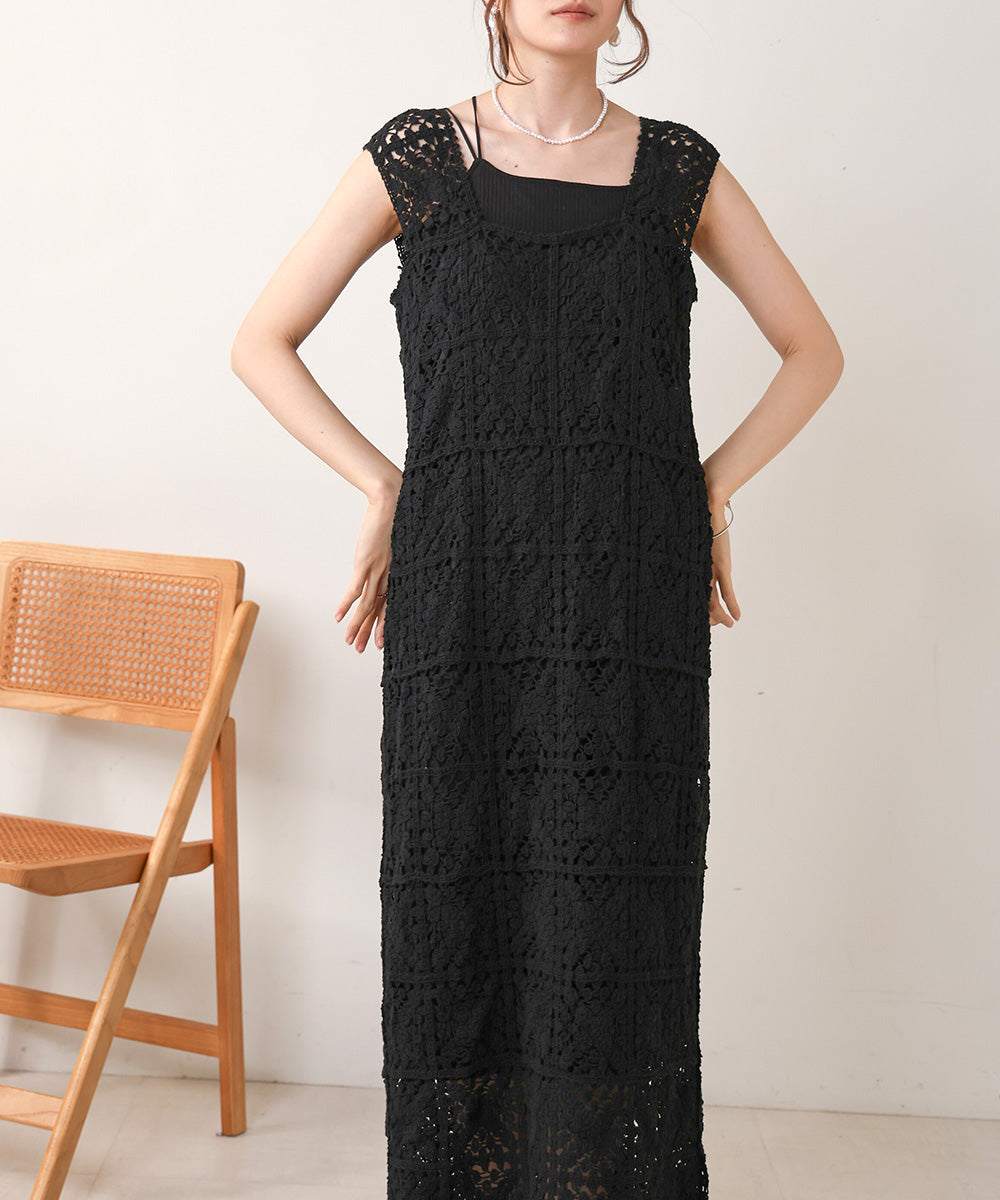 クロシェロングワンピース