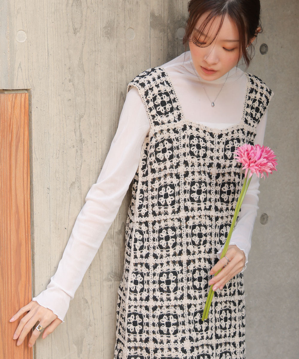 クロシェロングワンピース