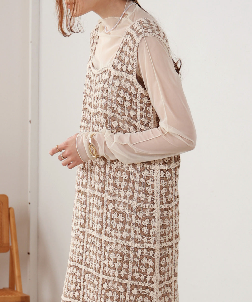 クロシェロングワンピース