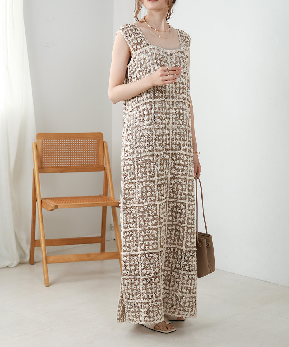 クロシェロングワンピース