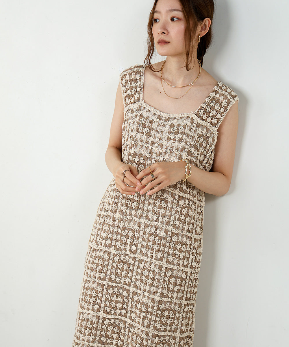 クロシェロングワンピース