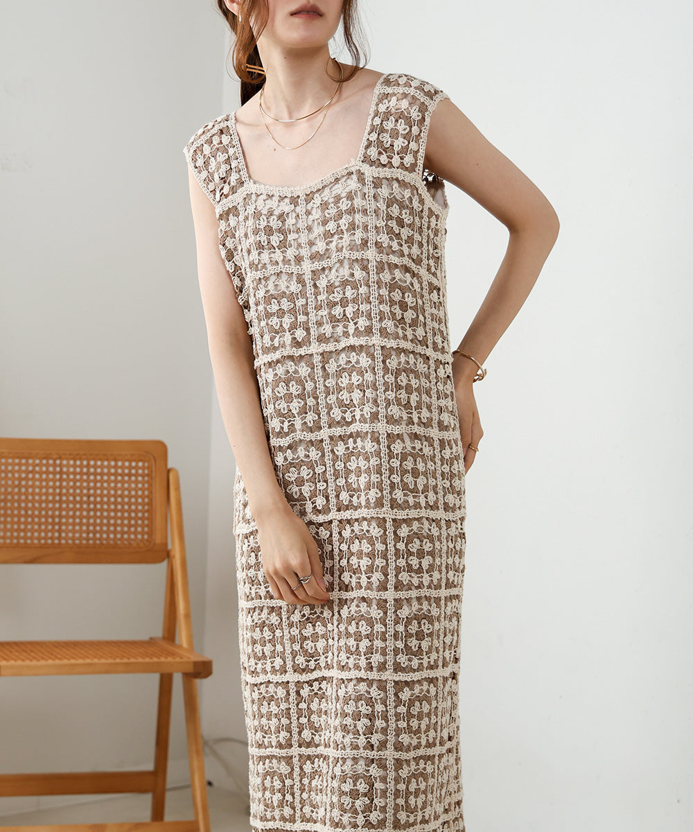 クロシェロングワンピース