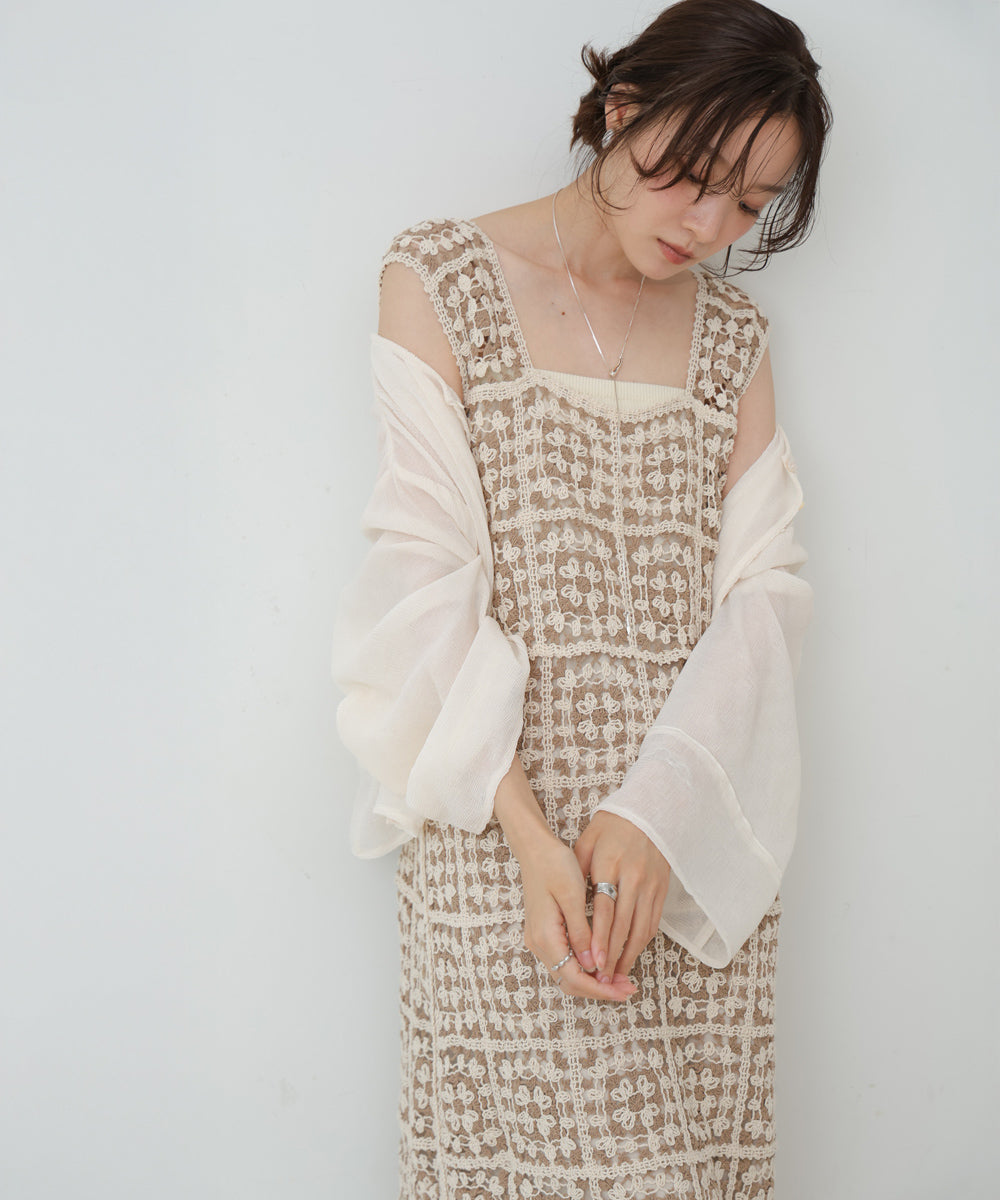 クロシェロングワンピース