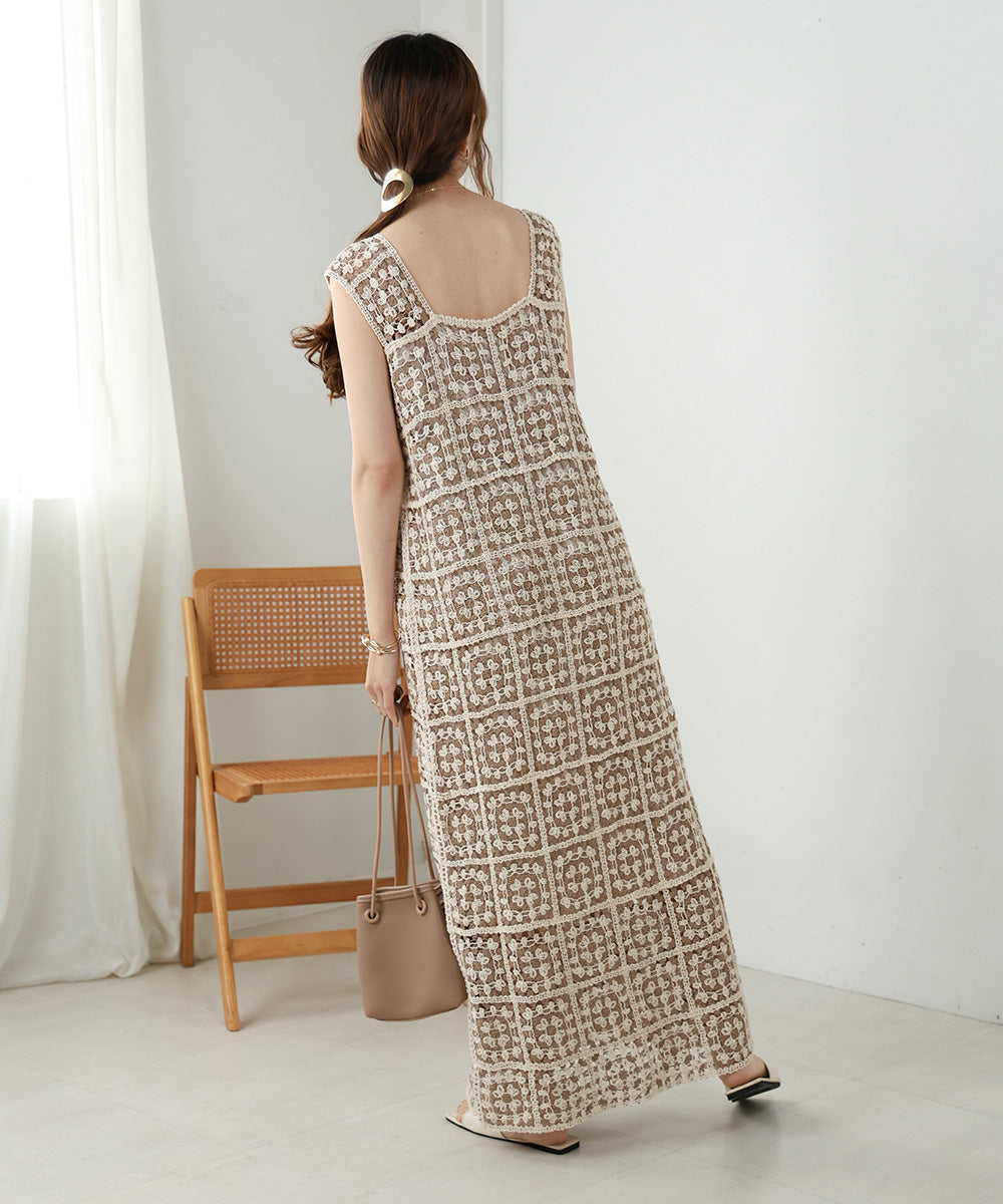 クロシェロングワンピース