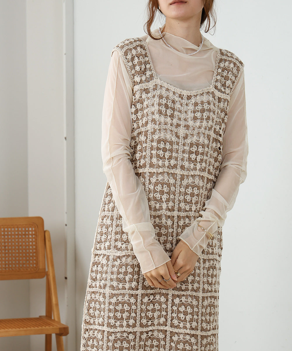 クロシェロングワンピース