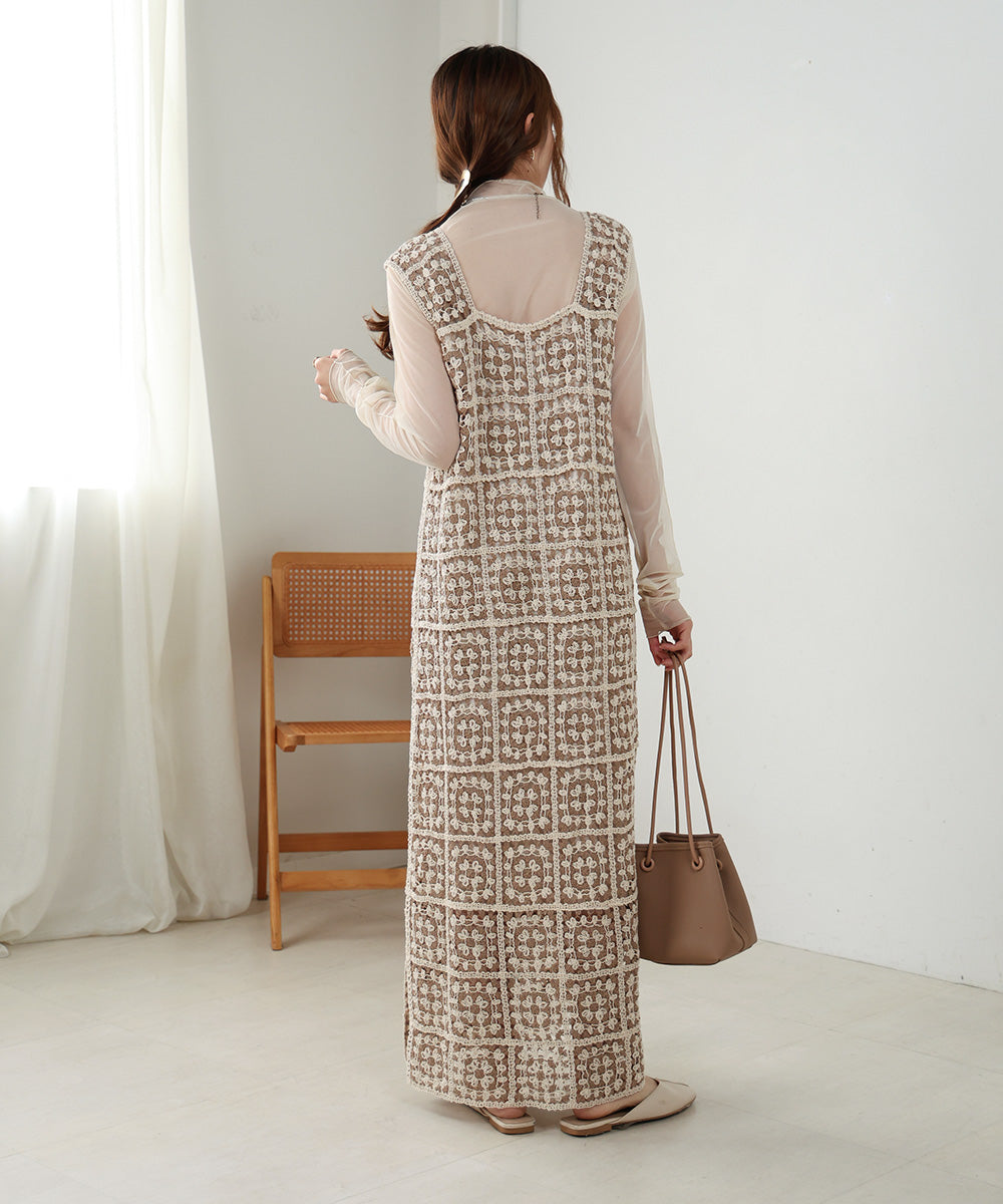 クロシェロングワンピース
