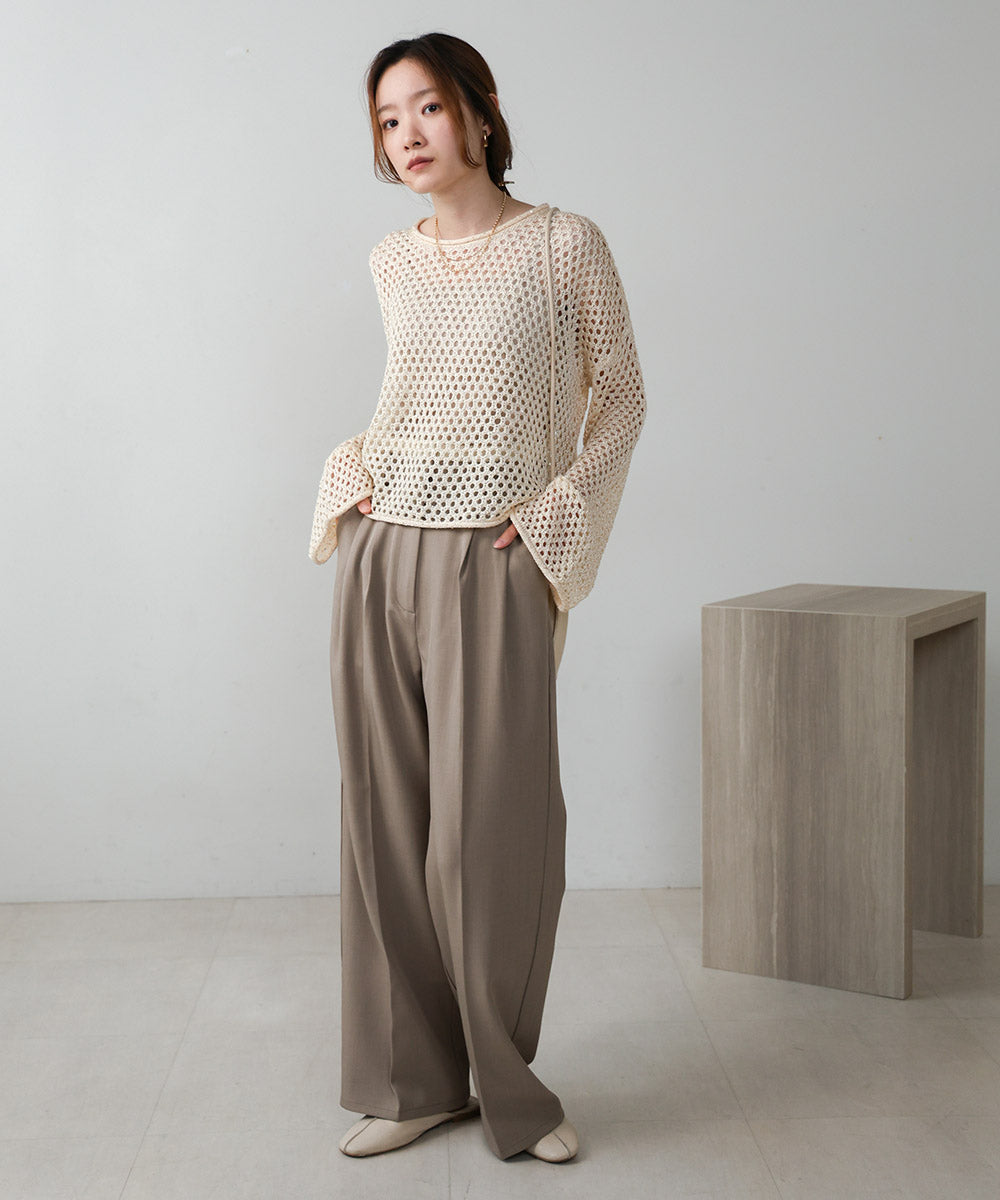 【セットアップ対応】スパンコールメッシュニット