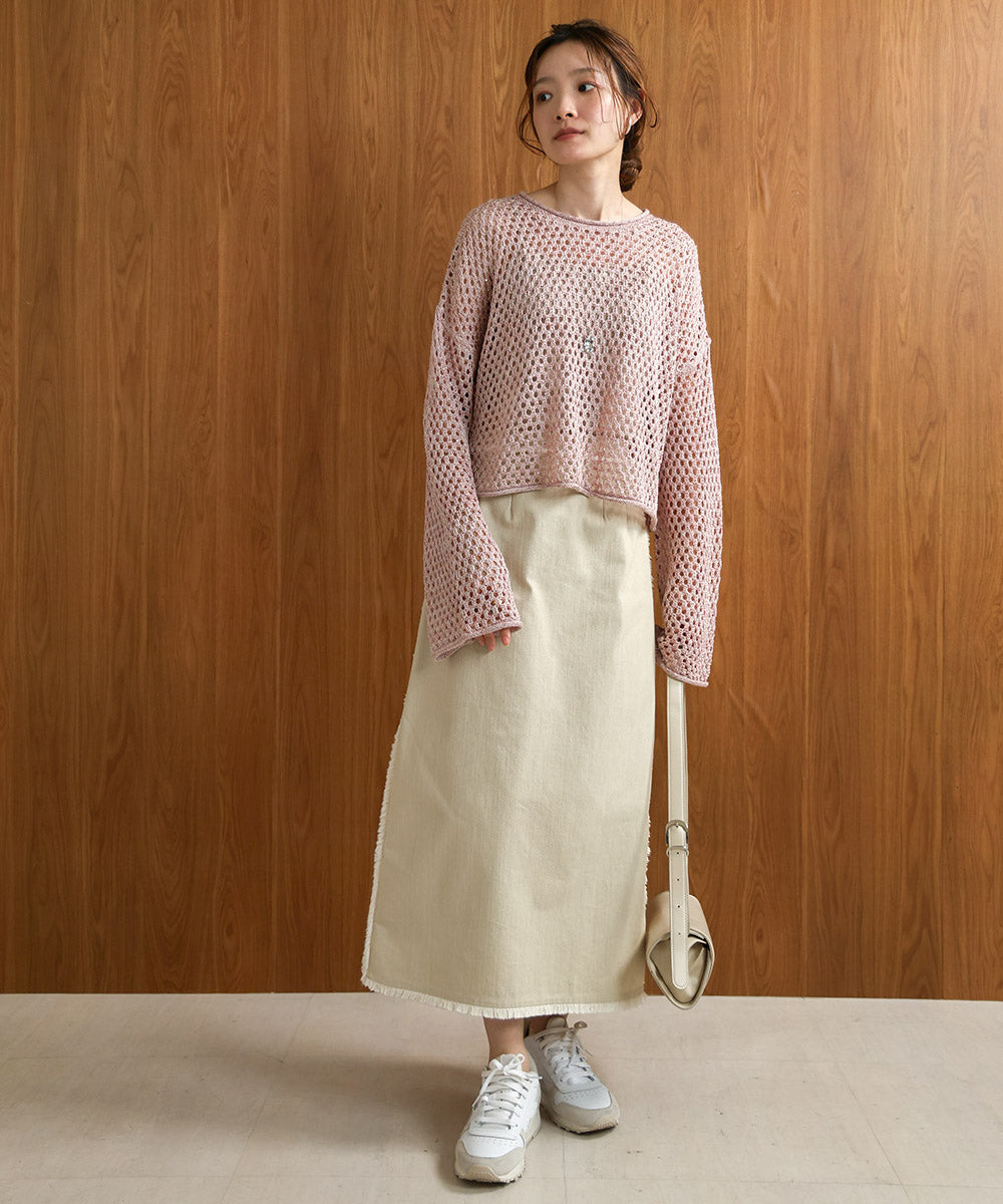 【セットアップ対応】スパンコールメッシュニット