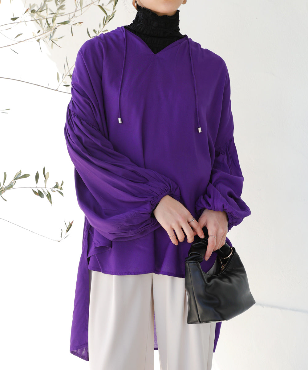 クールタッチレーヨンボリュームスリーブチュニック