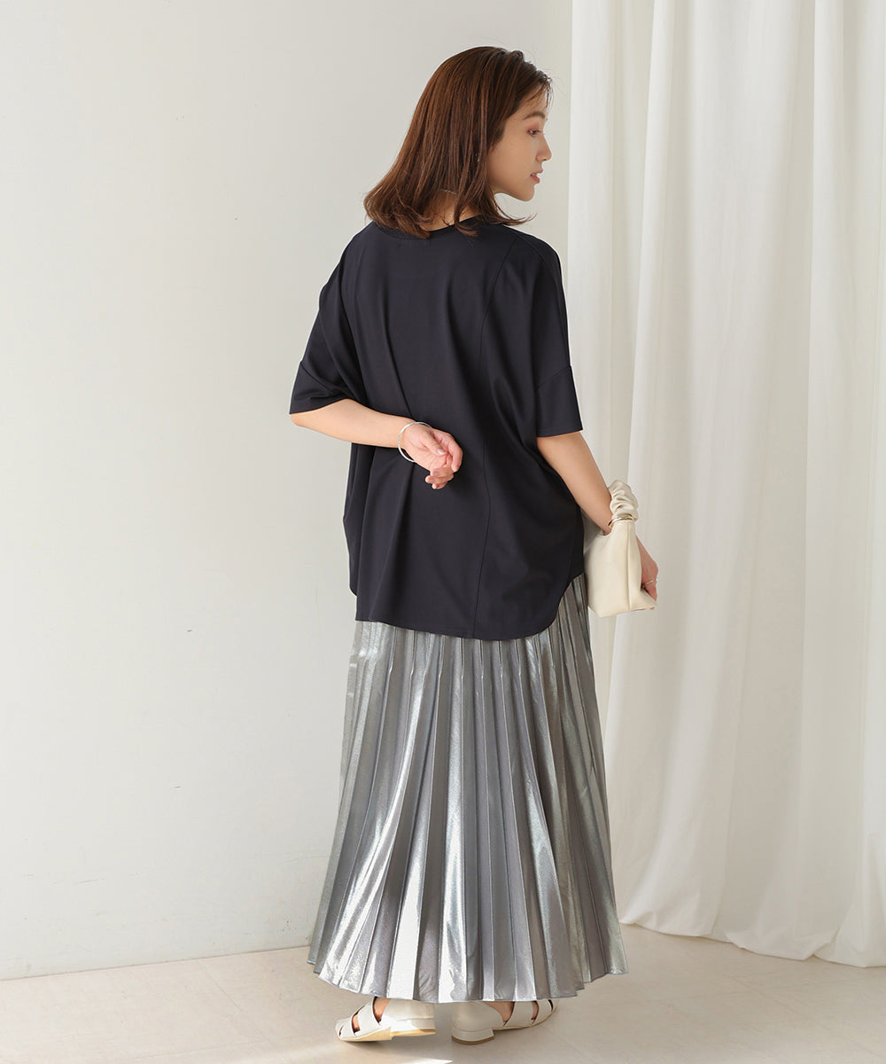 チンツ加工プリーツスカート