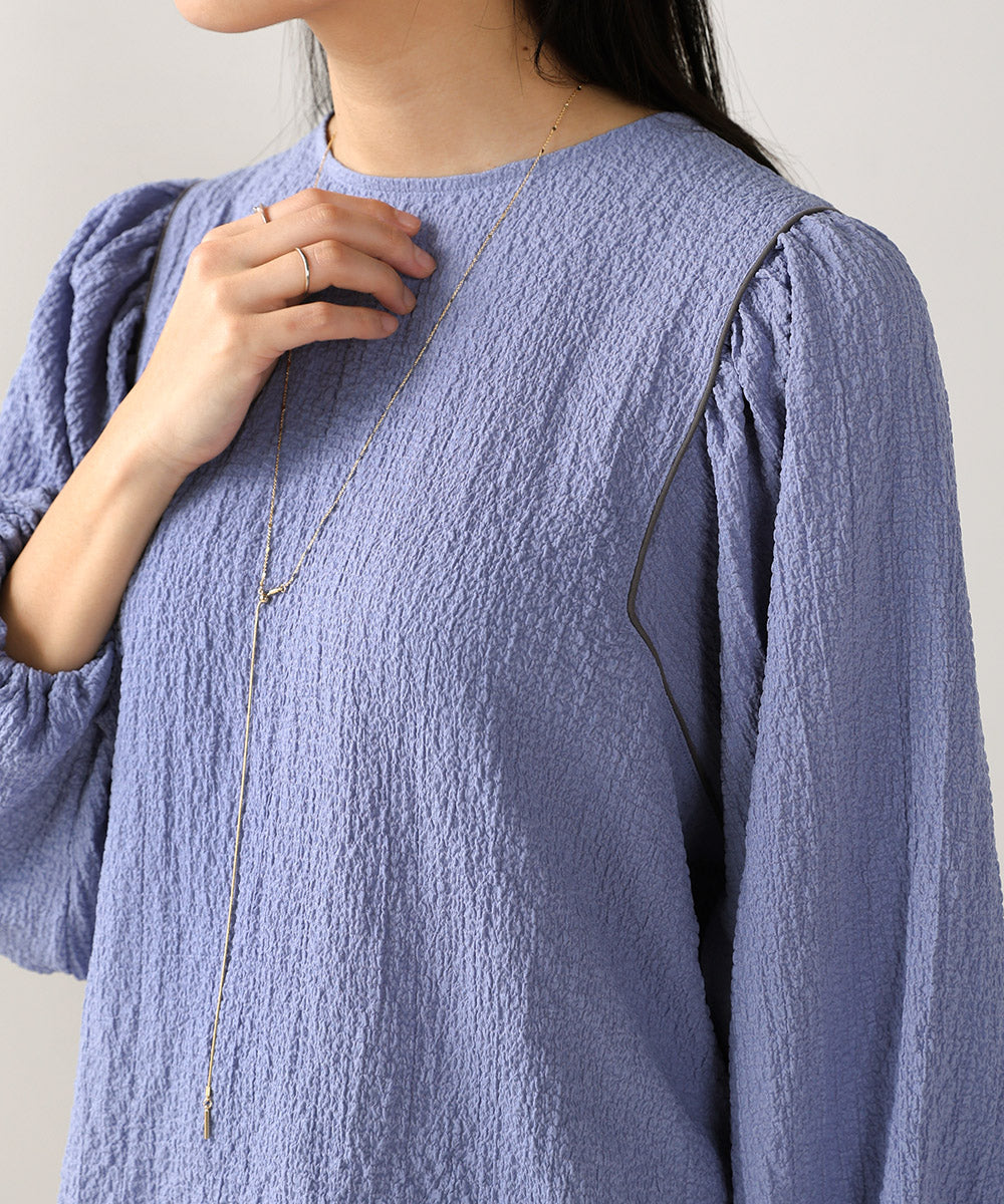 リップル加工パイピングブラウス