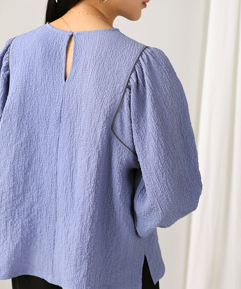 リップル加工パイピングブラウス