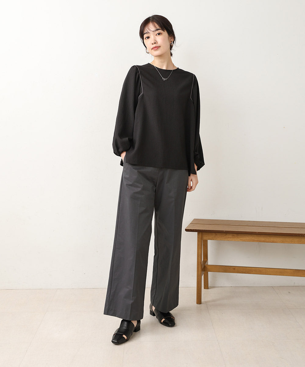 リップル加工パイピングブラウス