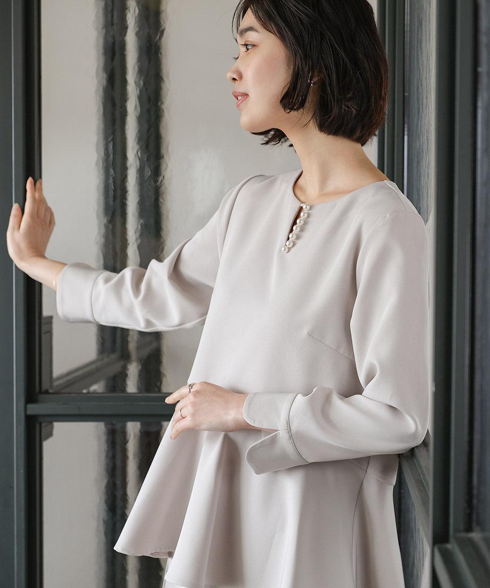 とろみパール付き切り替えブラウス
