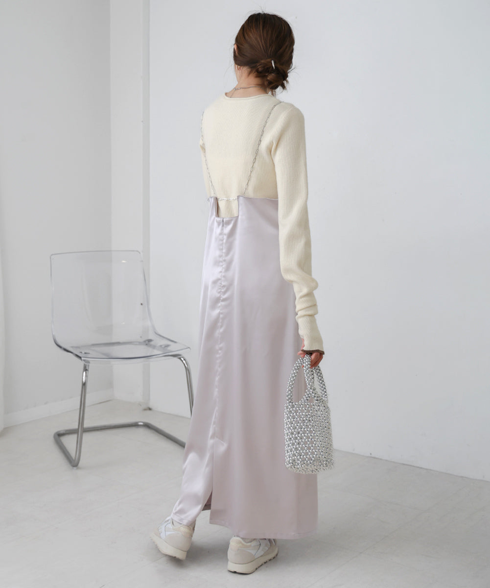 【S・Mサイズ展開】チェーンストラップキャミワンピース