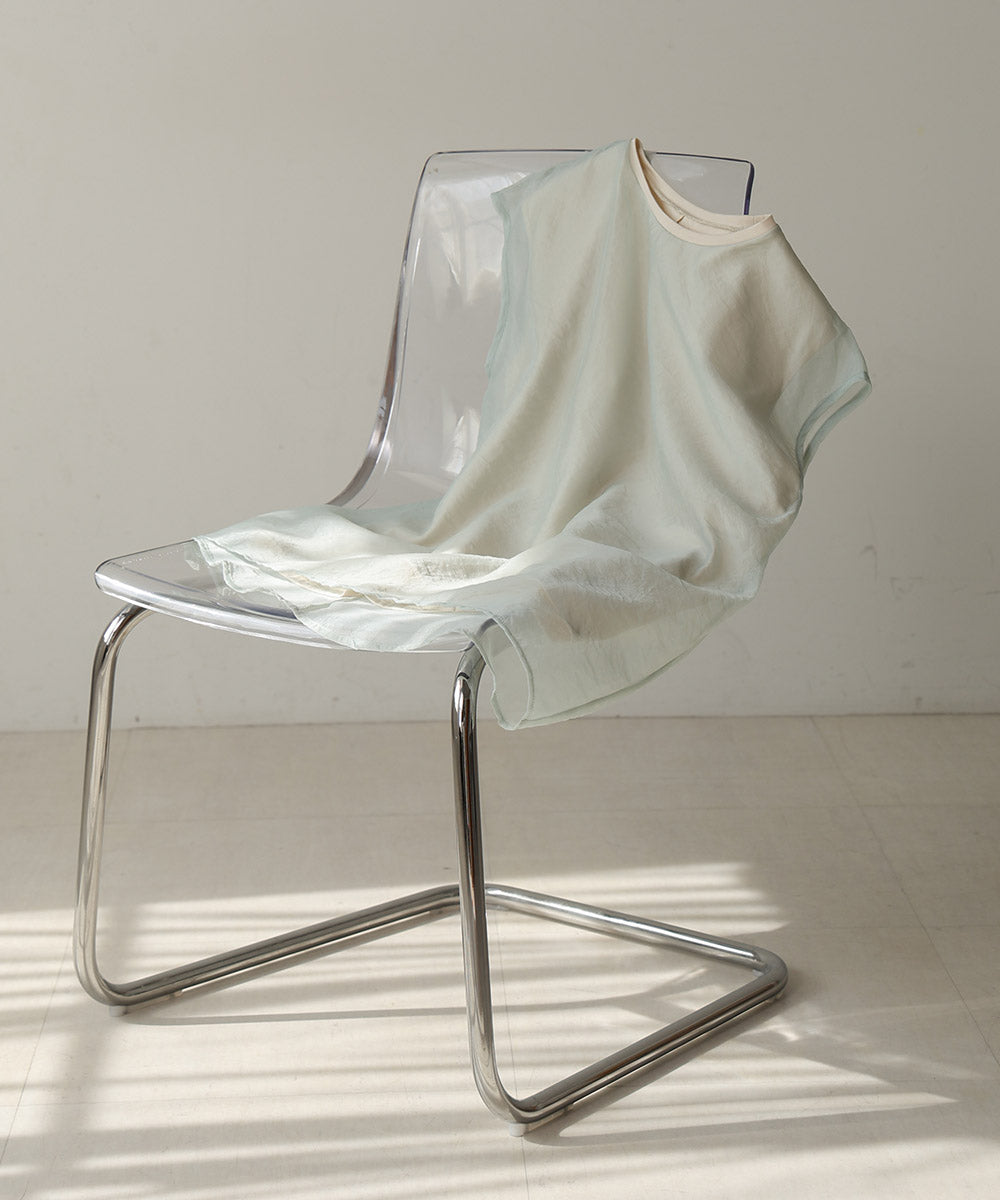 シアーレイヤードノースリーブトップス