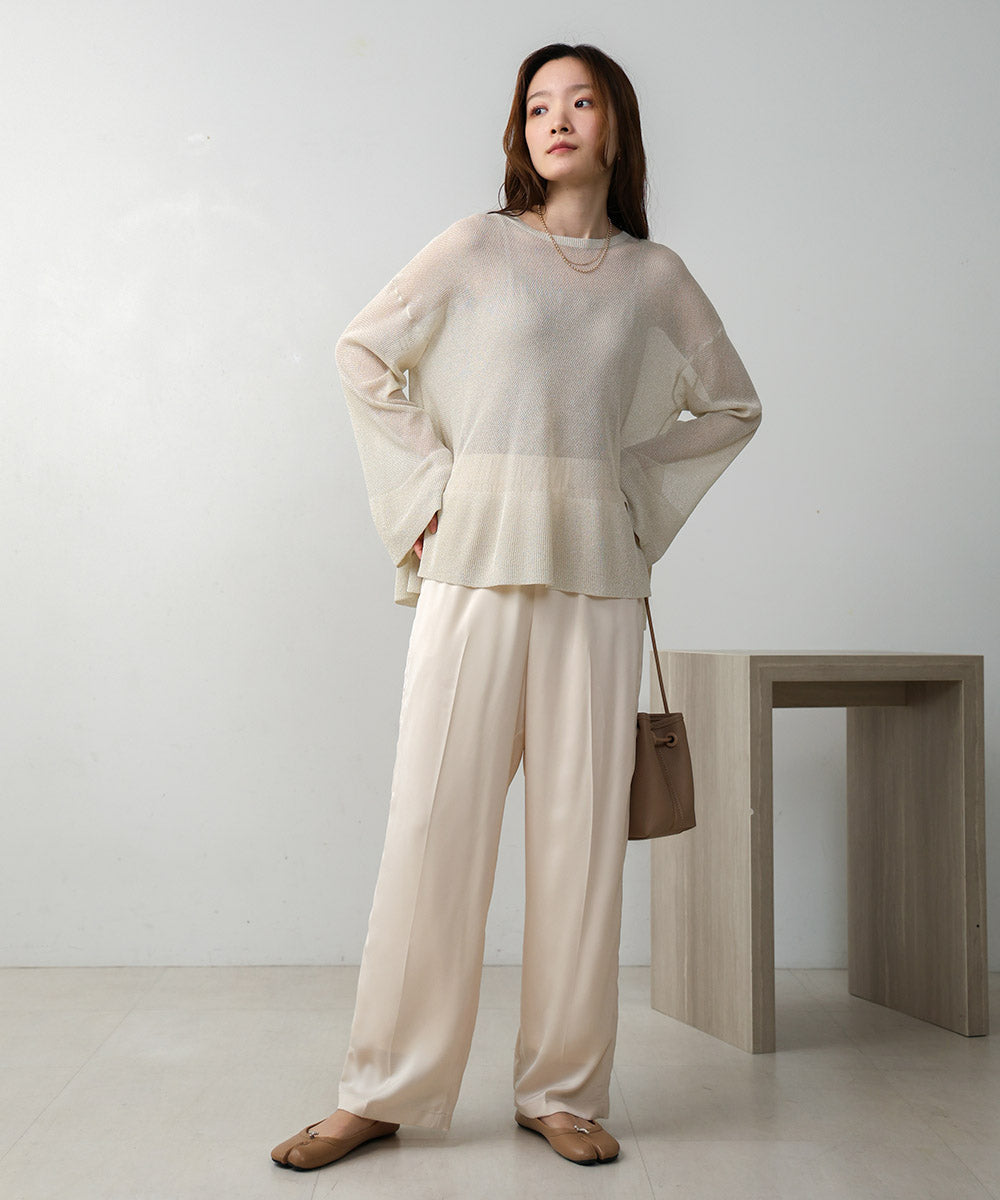 【S/M/L展開】サテンラインパンツ